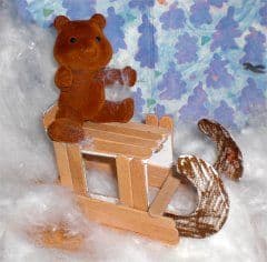 Artikelbild Schlitten für kleine Stofftiere oder Puppen basteln