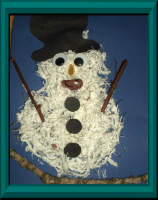 Artikelbild Schneemann aus Wolle geklebt
